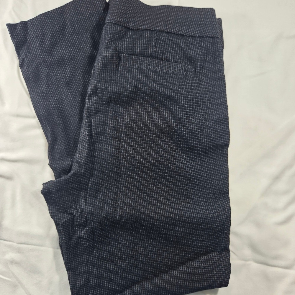 Liz Claiborne Career Classic Pants Womens 8 Black White Micro Check Pull On